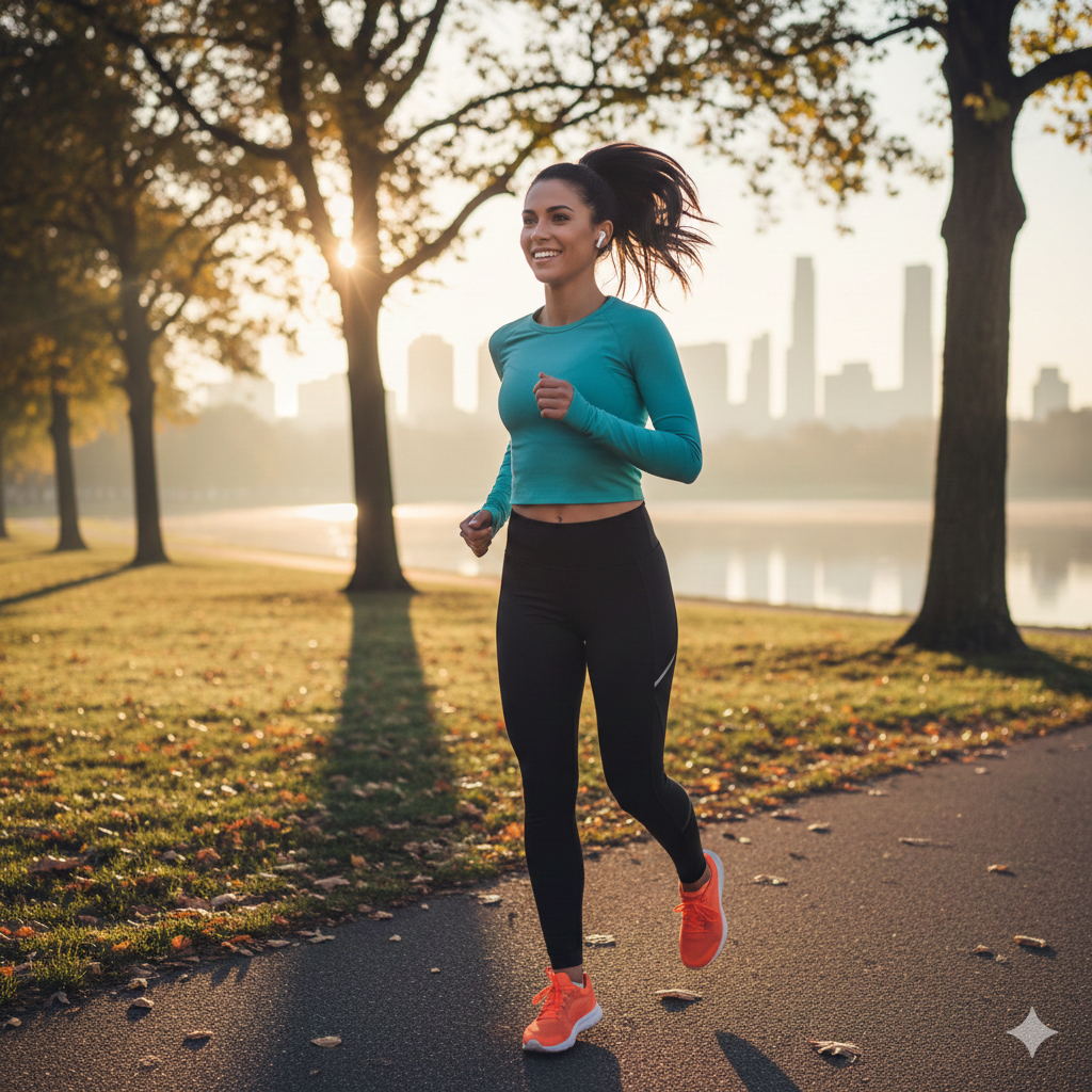 morning workout timing jogging woman