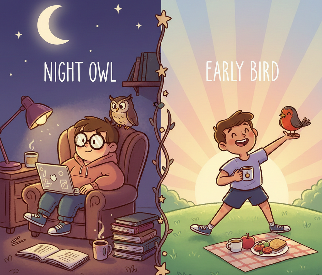 workout timing for early bird person and night owl